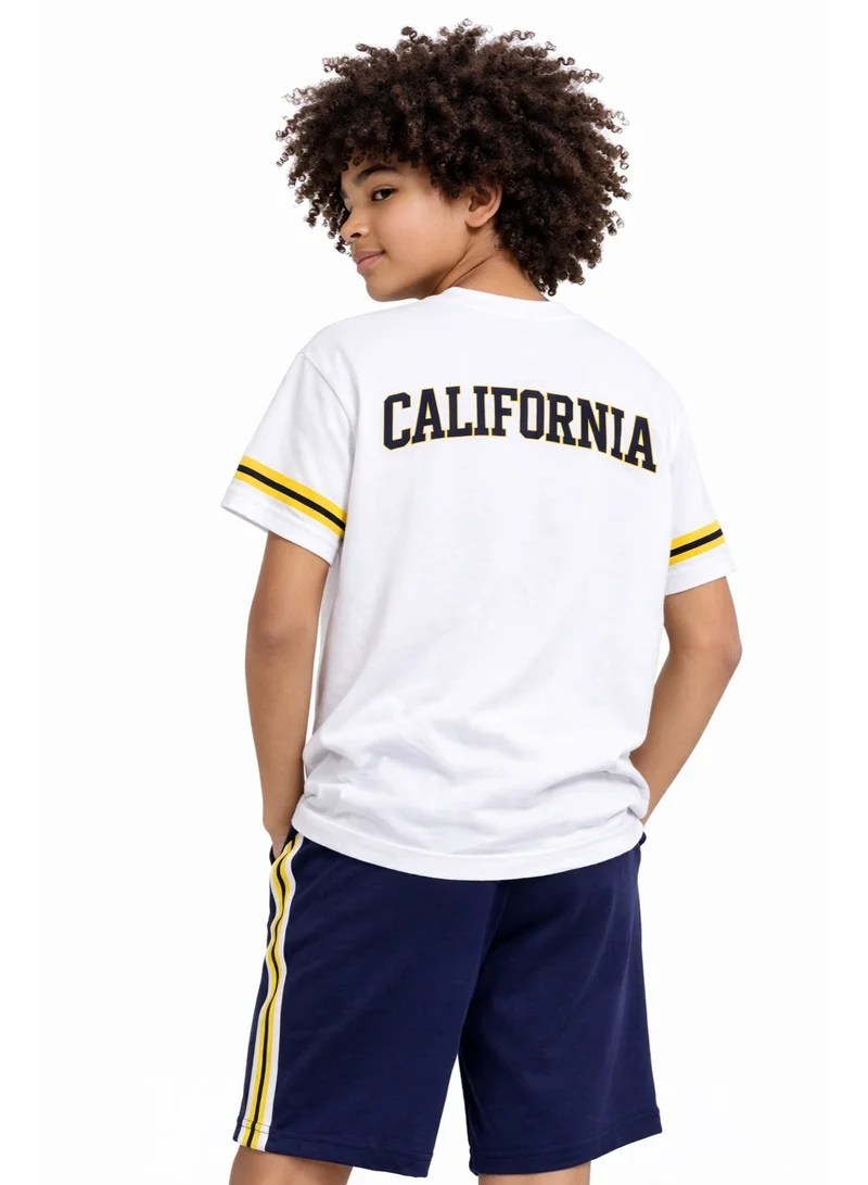 victor and jane Boys California 56 Jersey T-Shirt & Navy Shorts Set